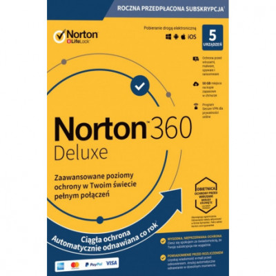 NORTON 360 DELUXE 5 PC 1 ROK